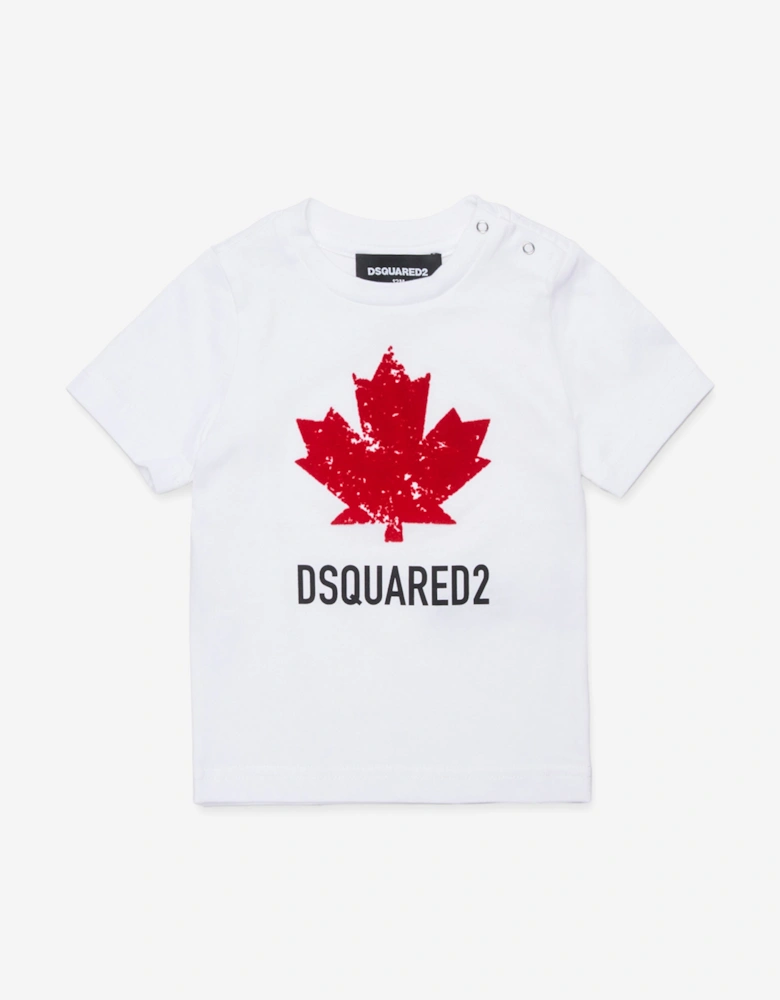 Baby Maple Leaf Logo T-Shirt in White