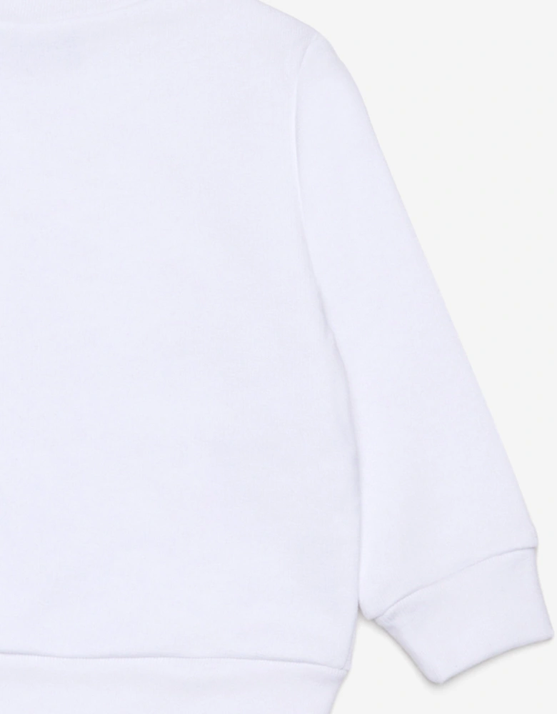 Baby Maple Leaf Logo Sweatshirt in White