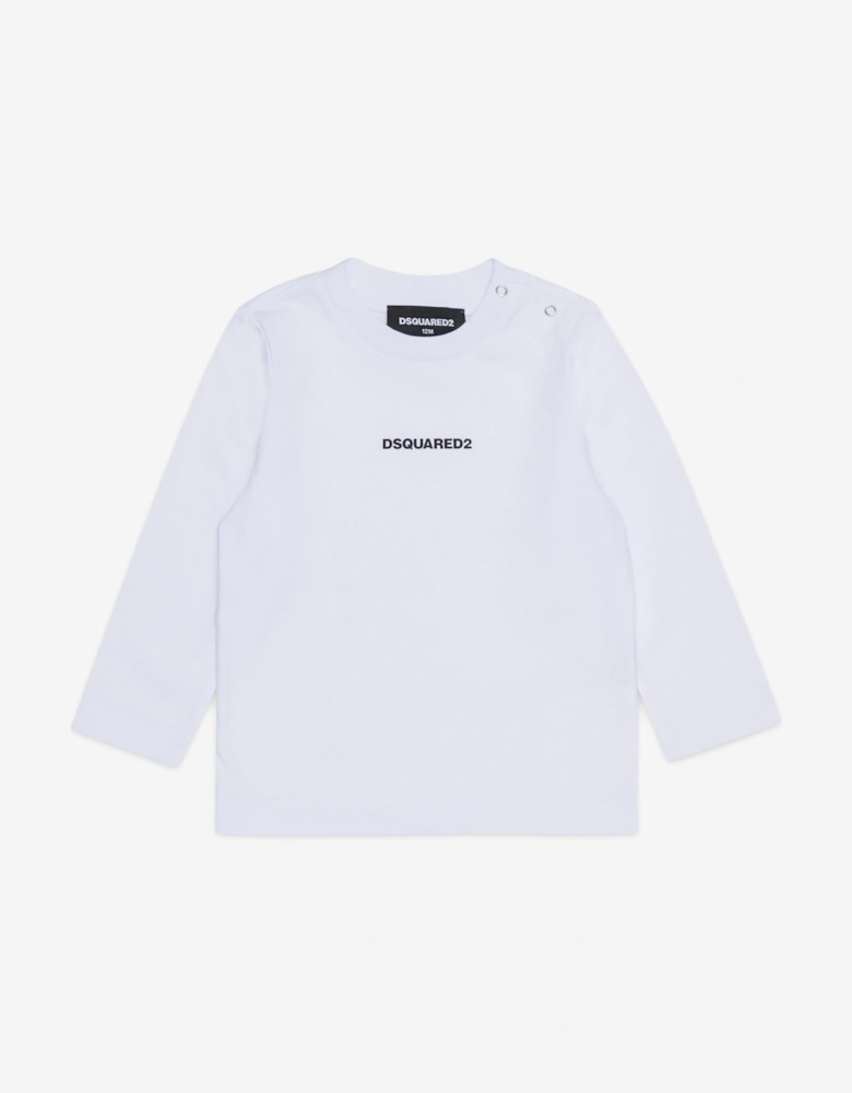Baby Long Sleeve Logo T-Shirt in White
