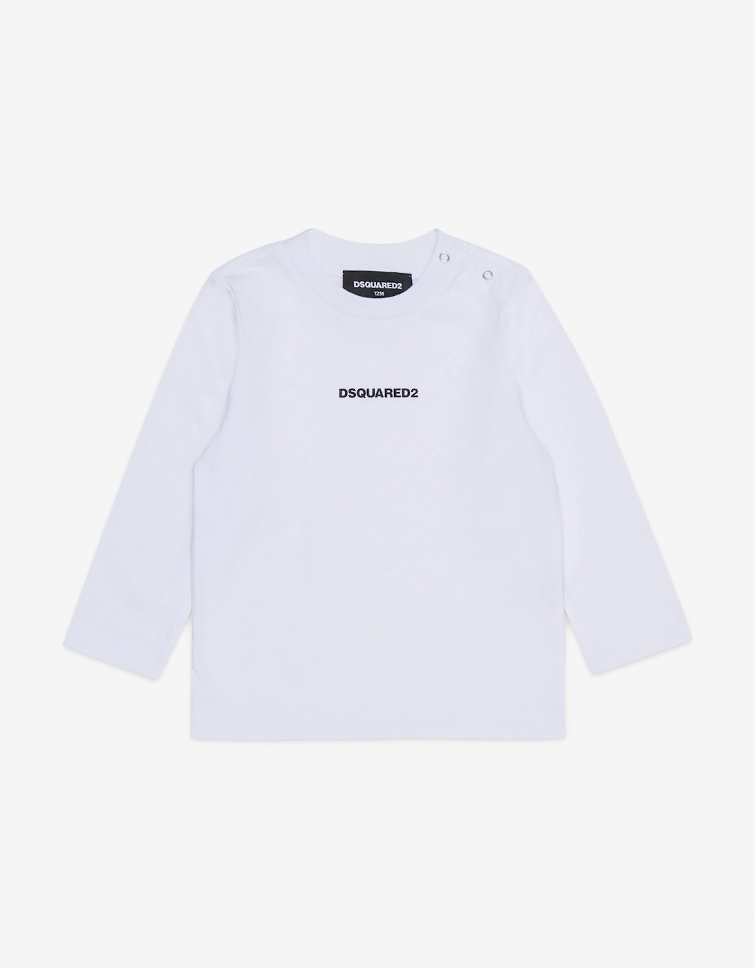 Baby Long Sleeve Logo T-Shirt in White, 5 of 4