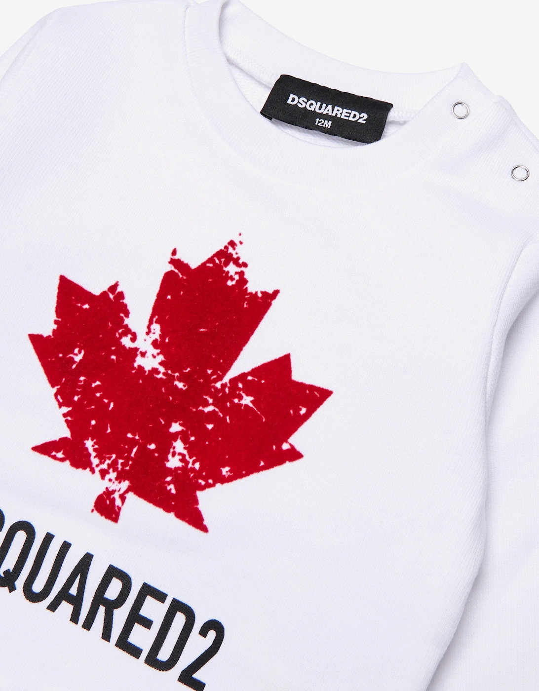 Baby Maple Leaf Logo Sweatshirt in White