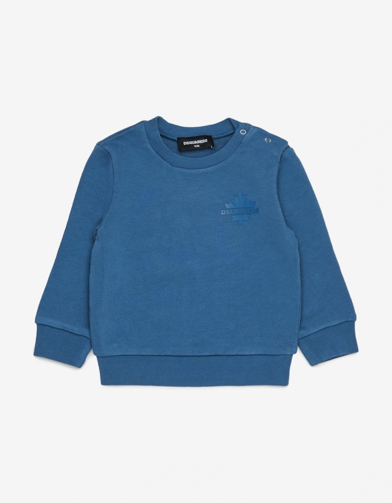 Baby Maple Leaf Logo Sweatshirt in Blue