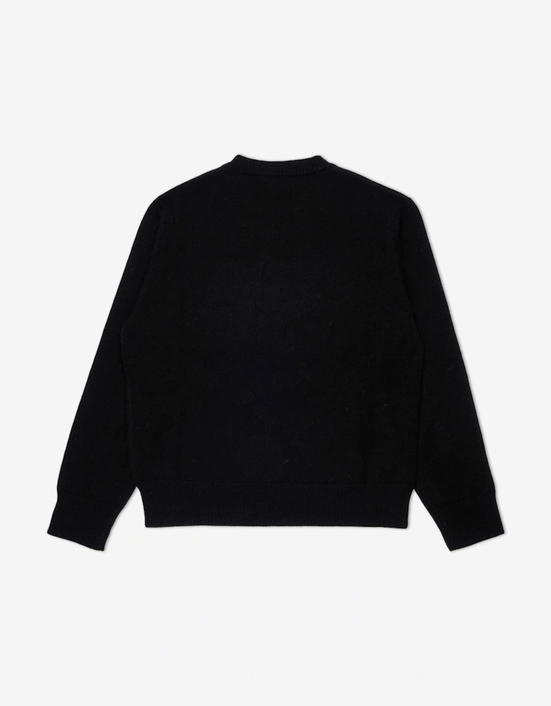 Kids Wool Knit Logo Jumper in Black