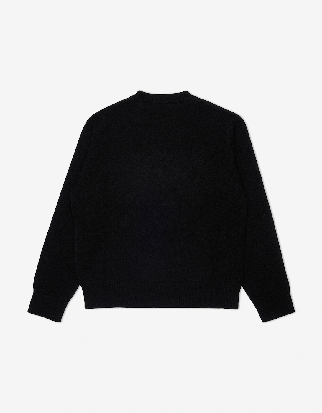 Kids Wool Knit Logo Jumper in Black