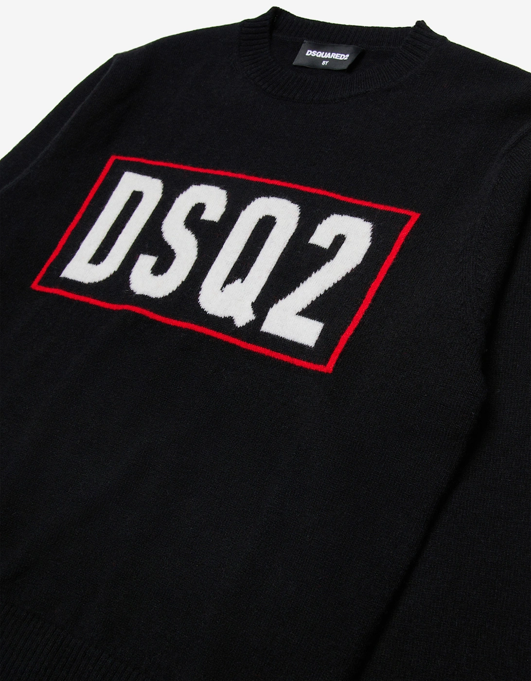 Kids Wool Knit Logo Jumper in Black