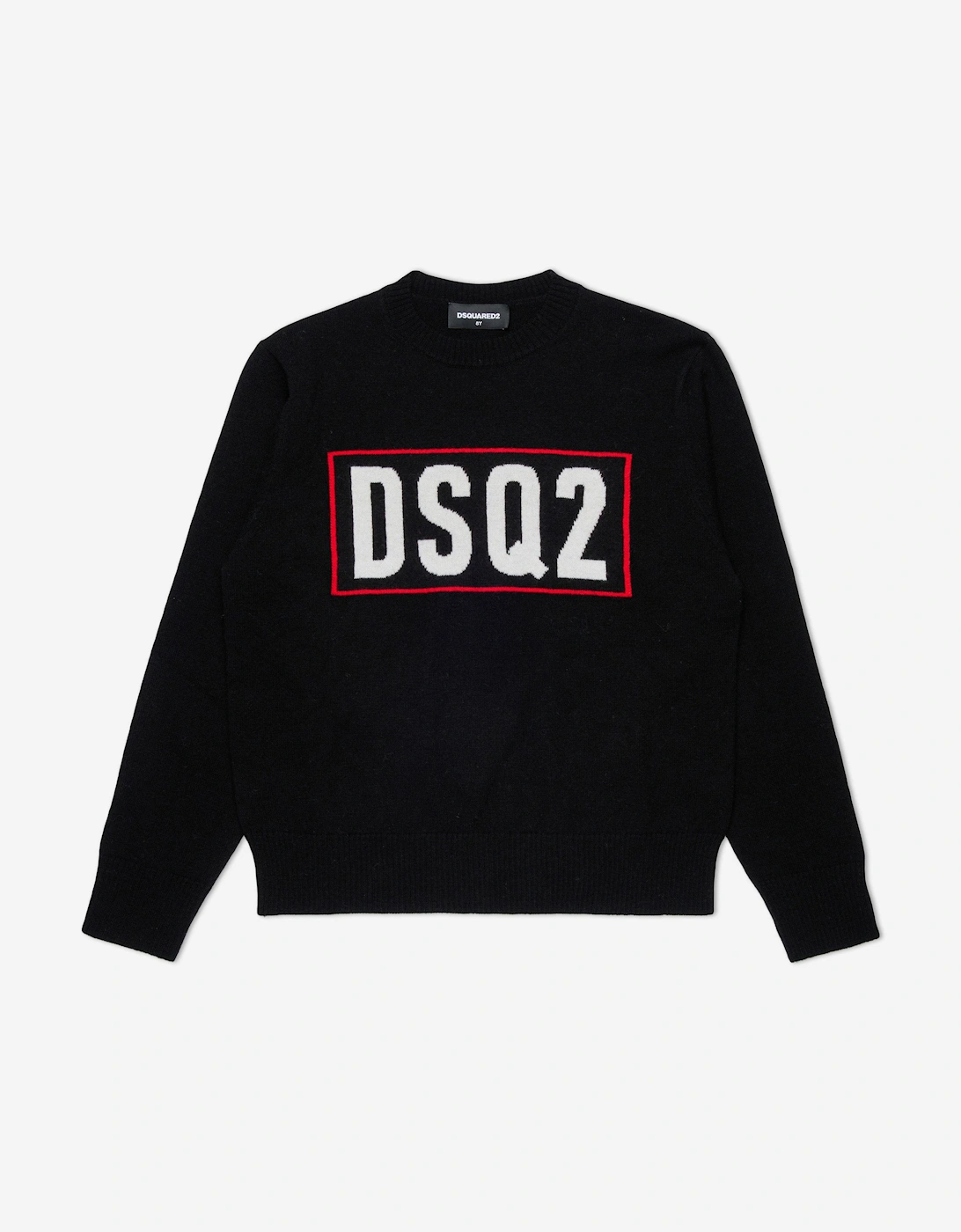 Kids Wool Knit Logo Jumper in Black, 5 of 4
