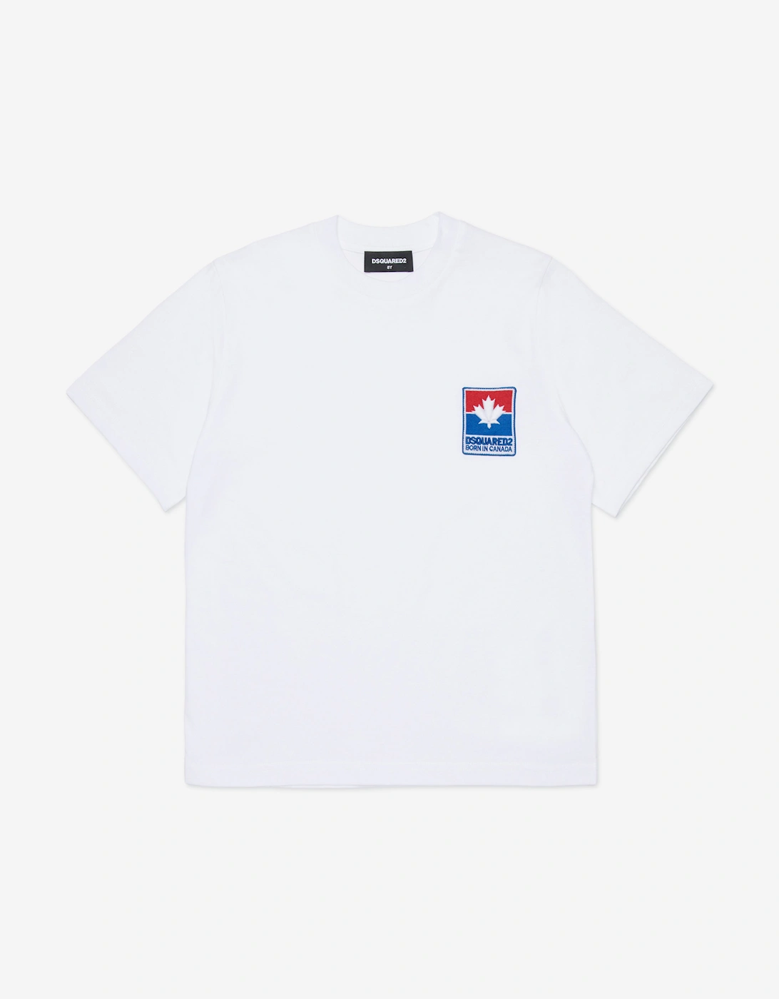 Kids Maple Leaf Logo T-Shirt in White, 5 of 4