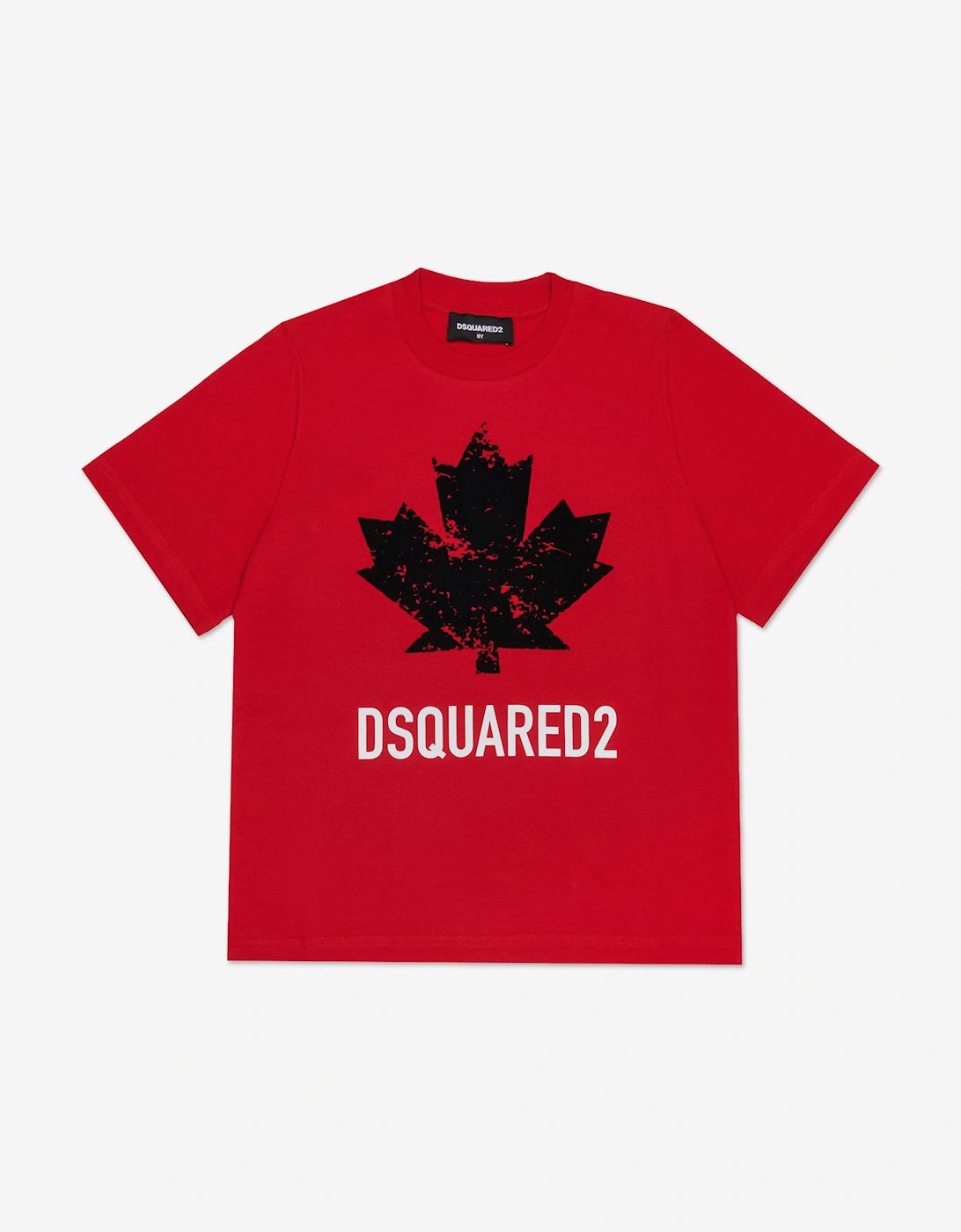 Kids Maple Leaf Logo T-Shirt in Red, 5 of 4