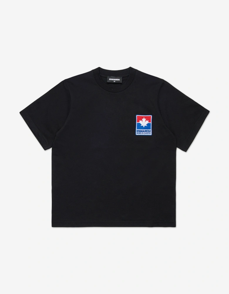 Kids Maple Leaf Logo T-Shirt in Black