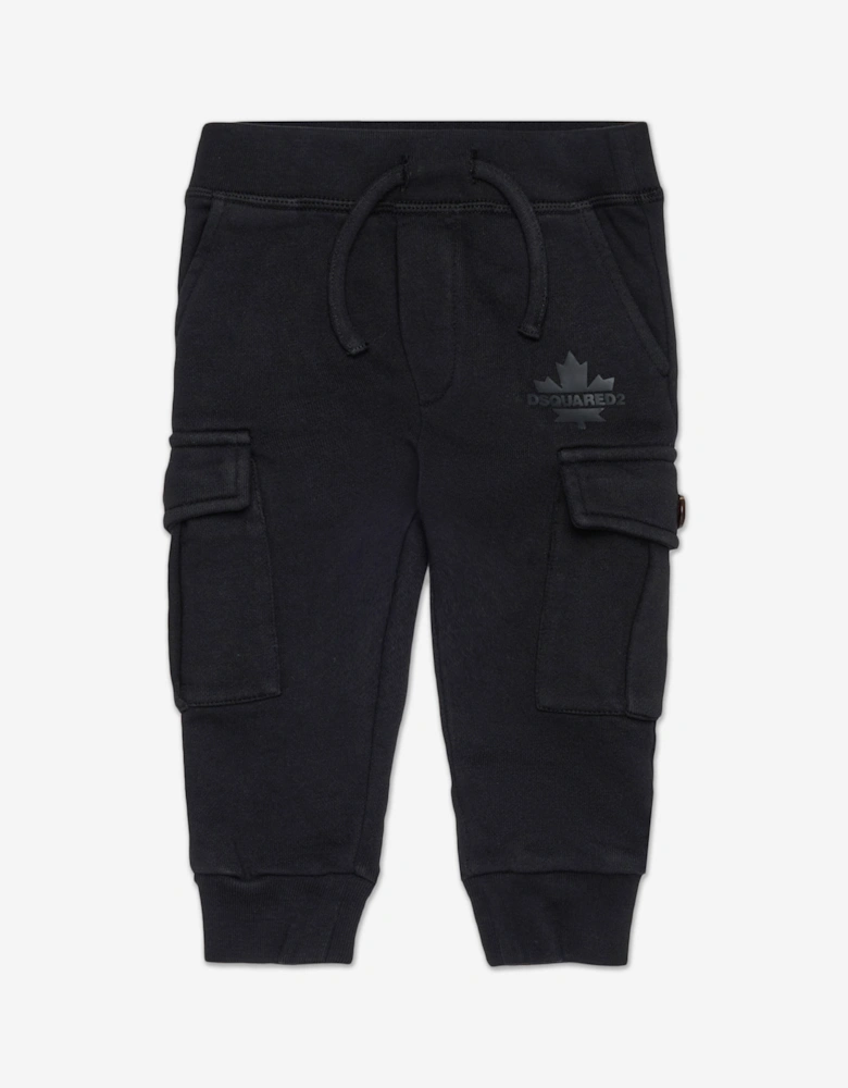 Baby Maple Leaf  Logo Cargo Pants in Black