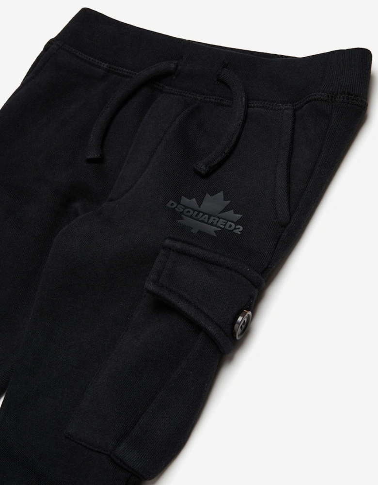 Baby Maple Leaf  Logo Cargo Pants in Black