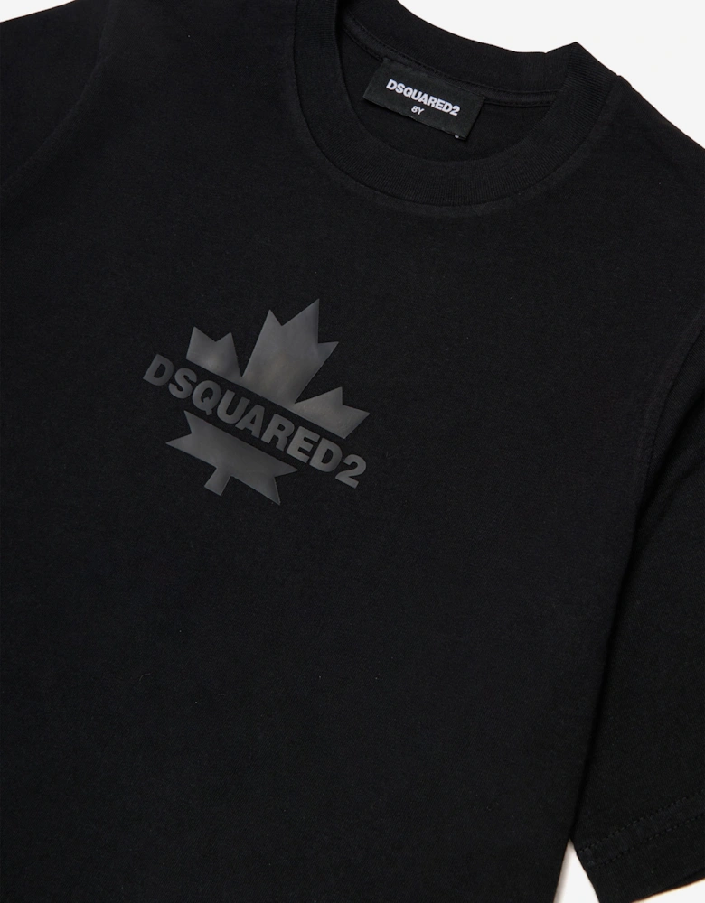 Kids Maple Leaf Logo T-Shirt in Black