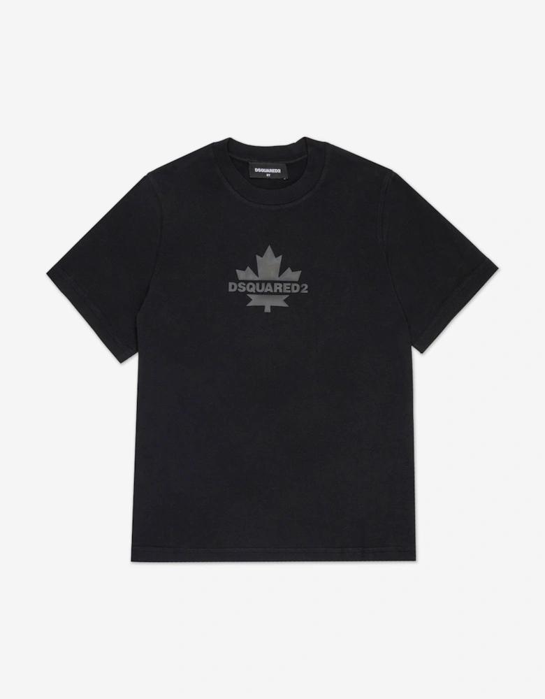 Kids Maple Leaf Logo T-Shirt in Black