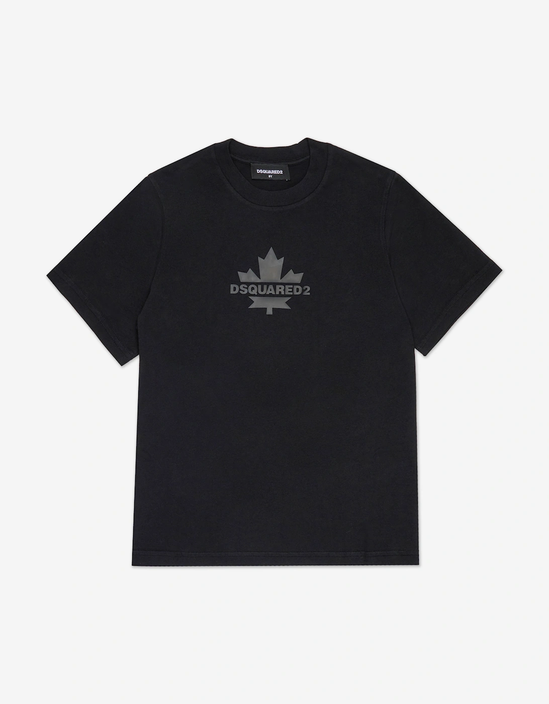 Dsquared2 Unisex Black Maple Leaf Logo T-Shirt In - : Size 12 Yrs Kids