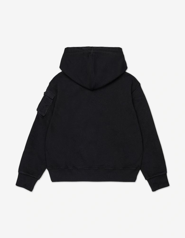 Kids Maple Leaf Logo Hoodie in Black