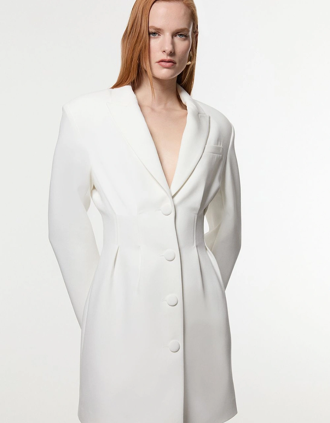 Compact Stretch Darted Tailored Blazer Mini Dress, 2 of 1