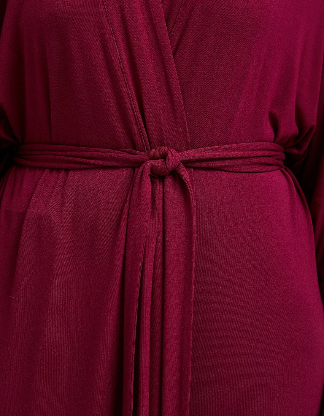 Bamboo Lace Kimono Robe in Bordeaux