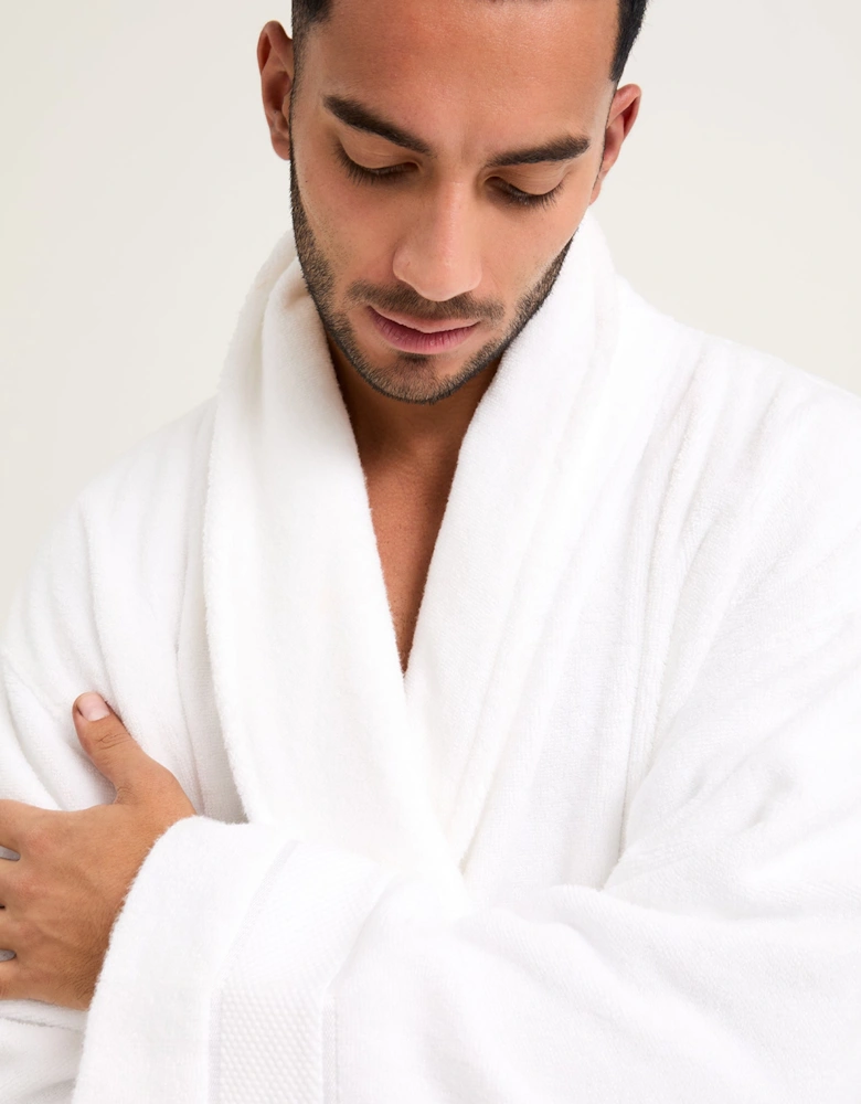 Mister You Bamboo Towelling Robe in Cloud White