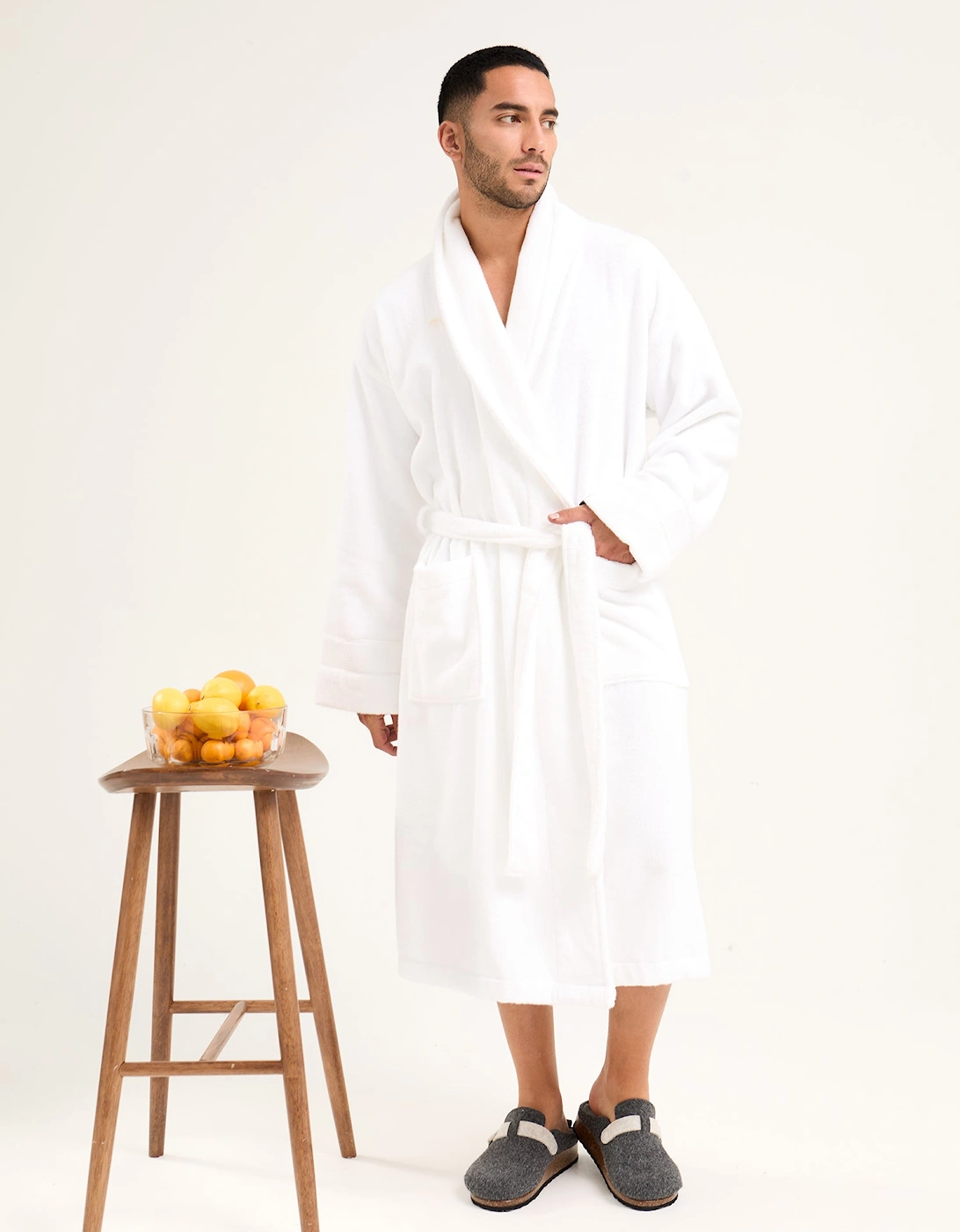 Mister You Bamboo Towelling Robe in Cloud White, 7 of 6