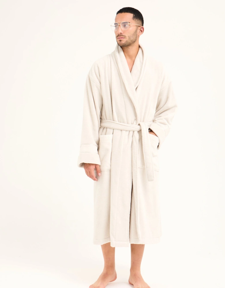 Mister You Bamboo Towelling Robe in Light Grey