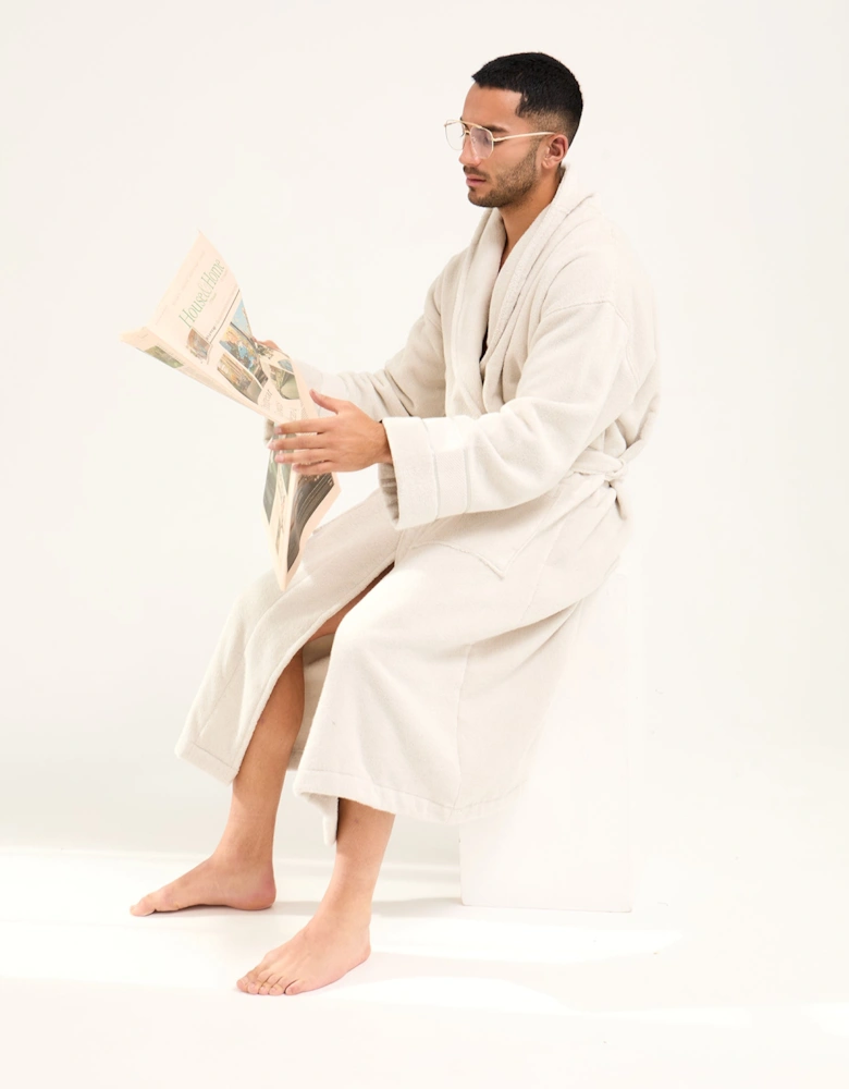 Mister You Bamboo Towelling Robe in Light Grey