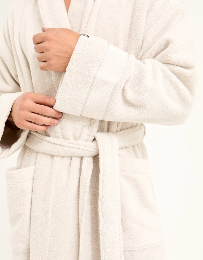 Mister You Bamboo Towelling Robe in Light Grey
