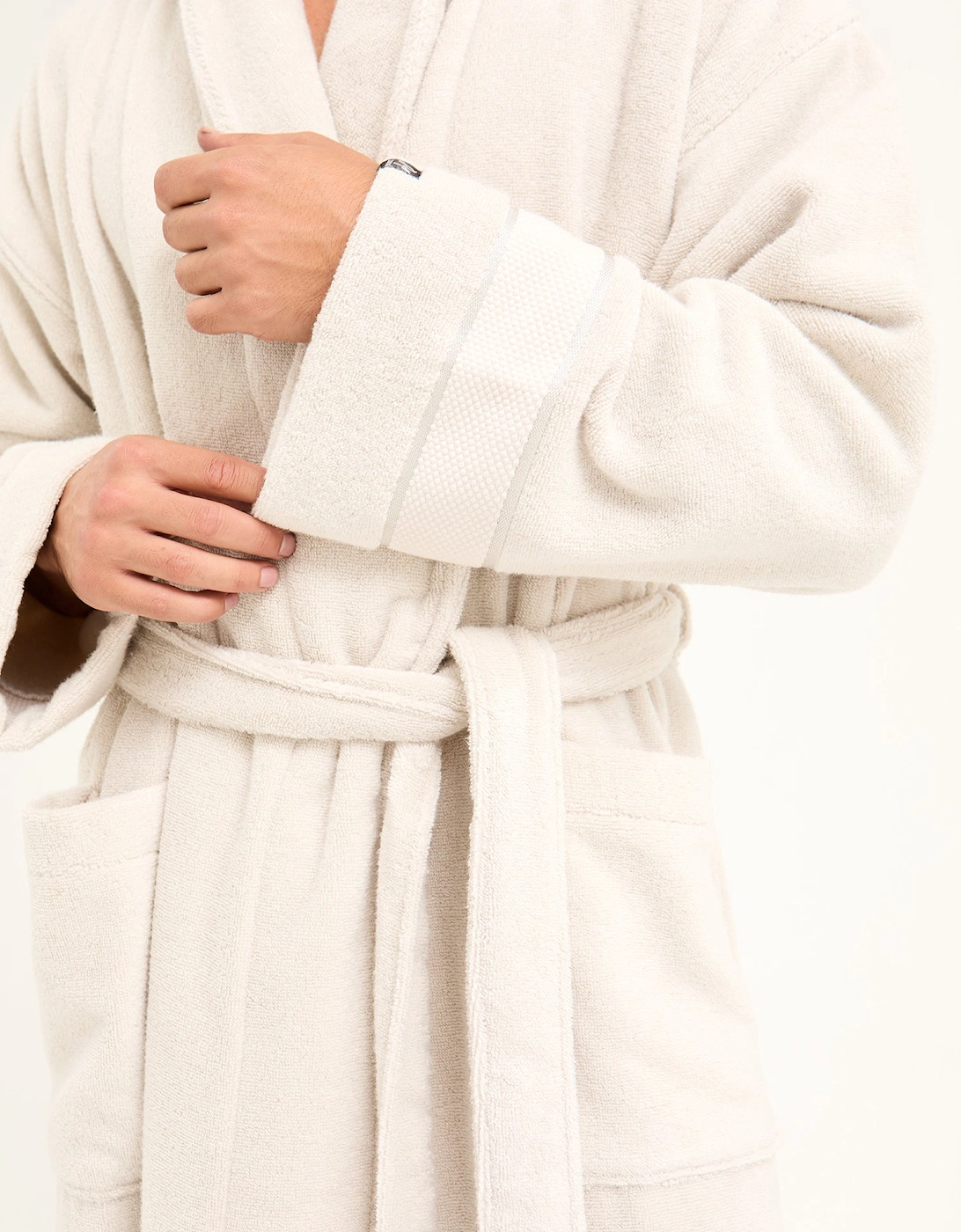 Mister You Bamboo Towelling Robe in Light Grey