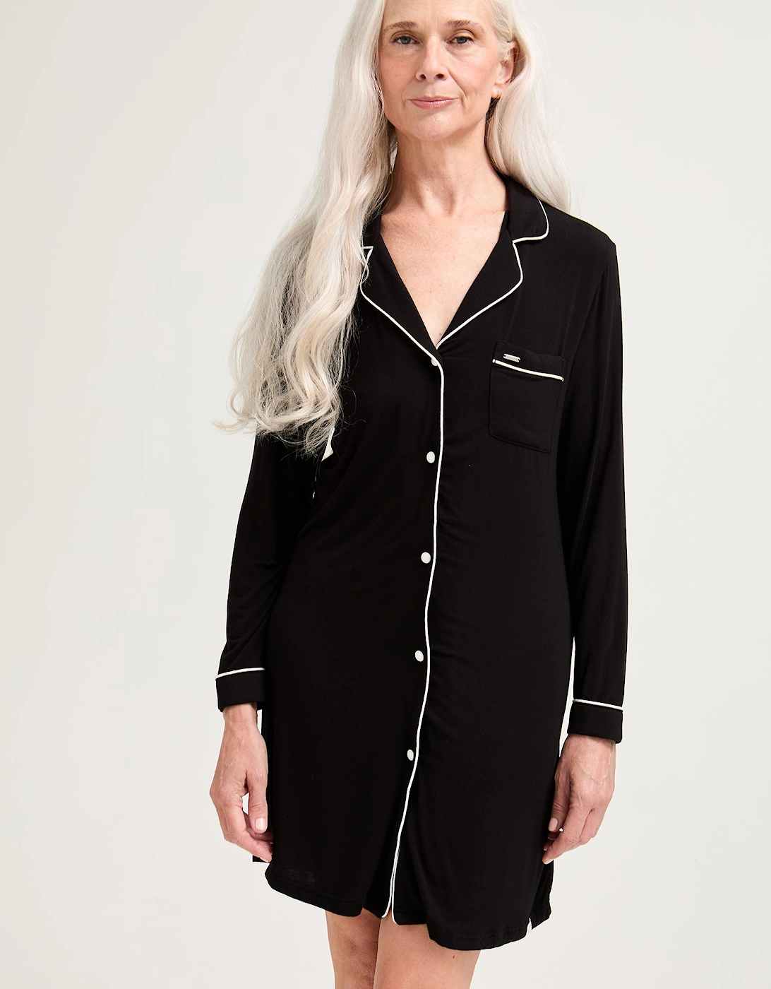 Bamboo Nightshirt in Black, 4 of 3
