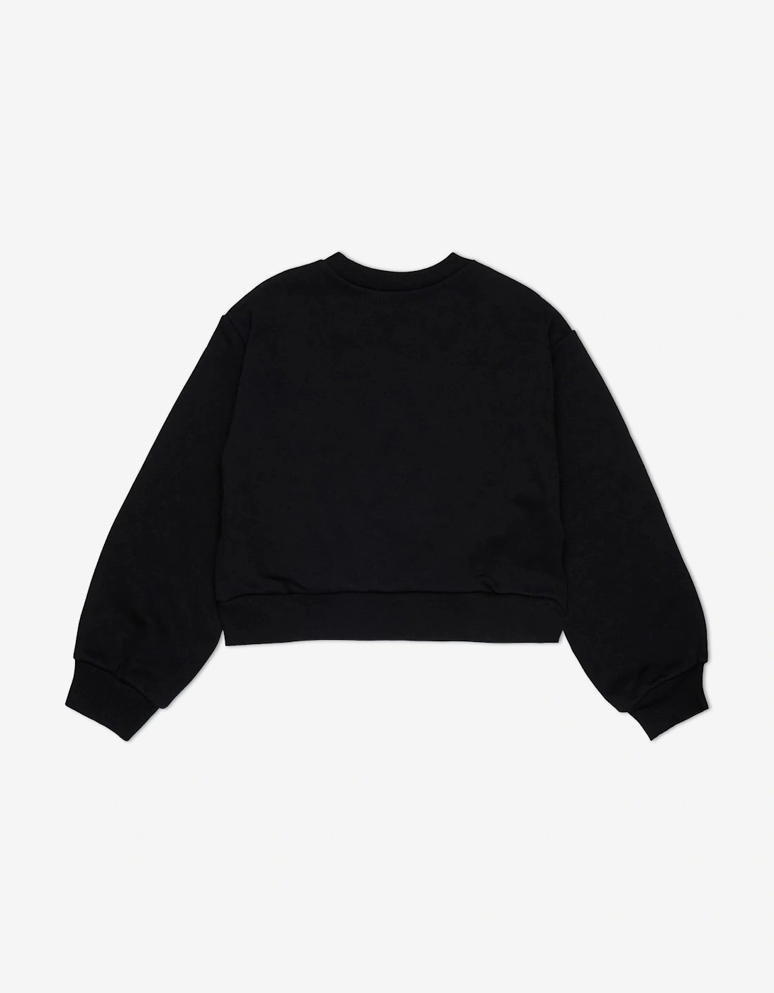Girls Cropped Logo Sweatshirt in Black