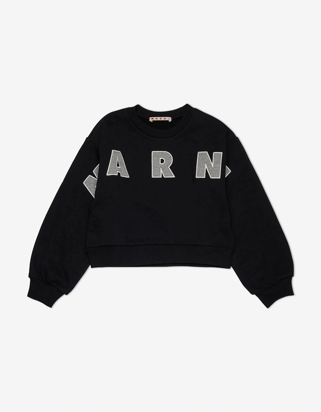 Girls Cropped Logo Sweatshirt in Black, 5 of 4