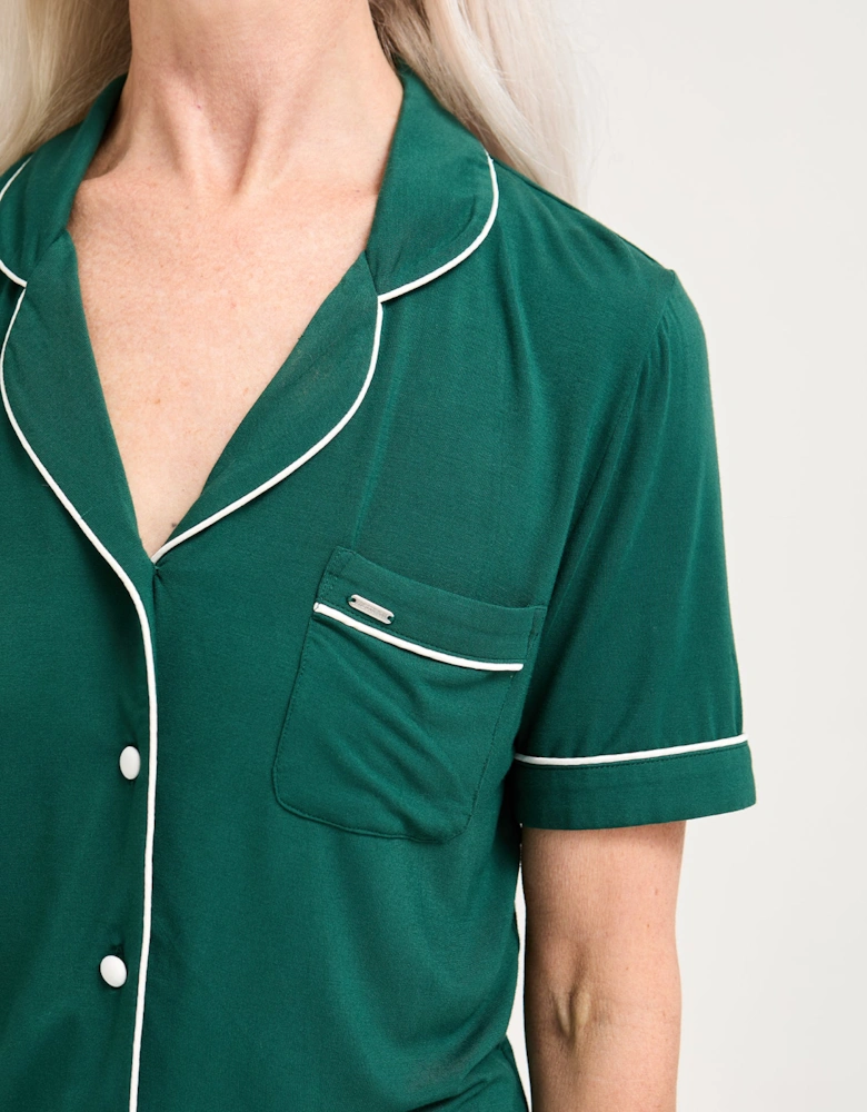 Bamboo Shirt Short Set in Green