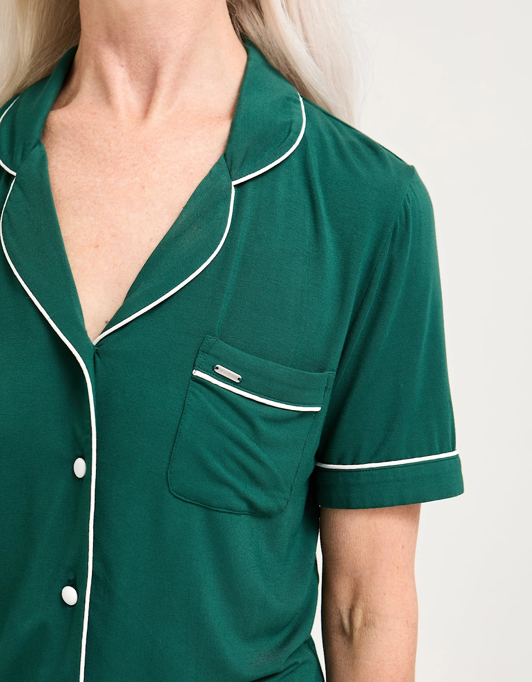 Bamboo Shirt Short Set in Green
