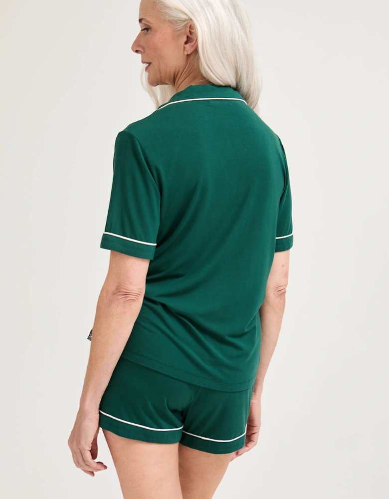 Bamboo Shirt Short Set in Green