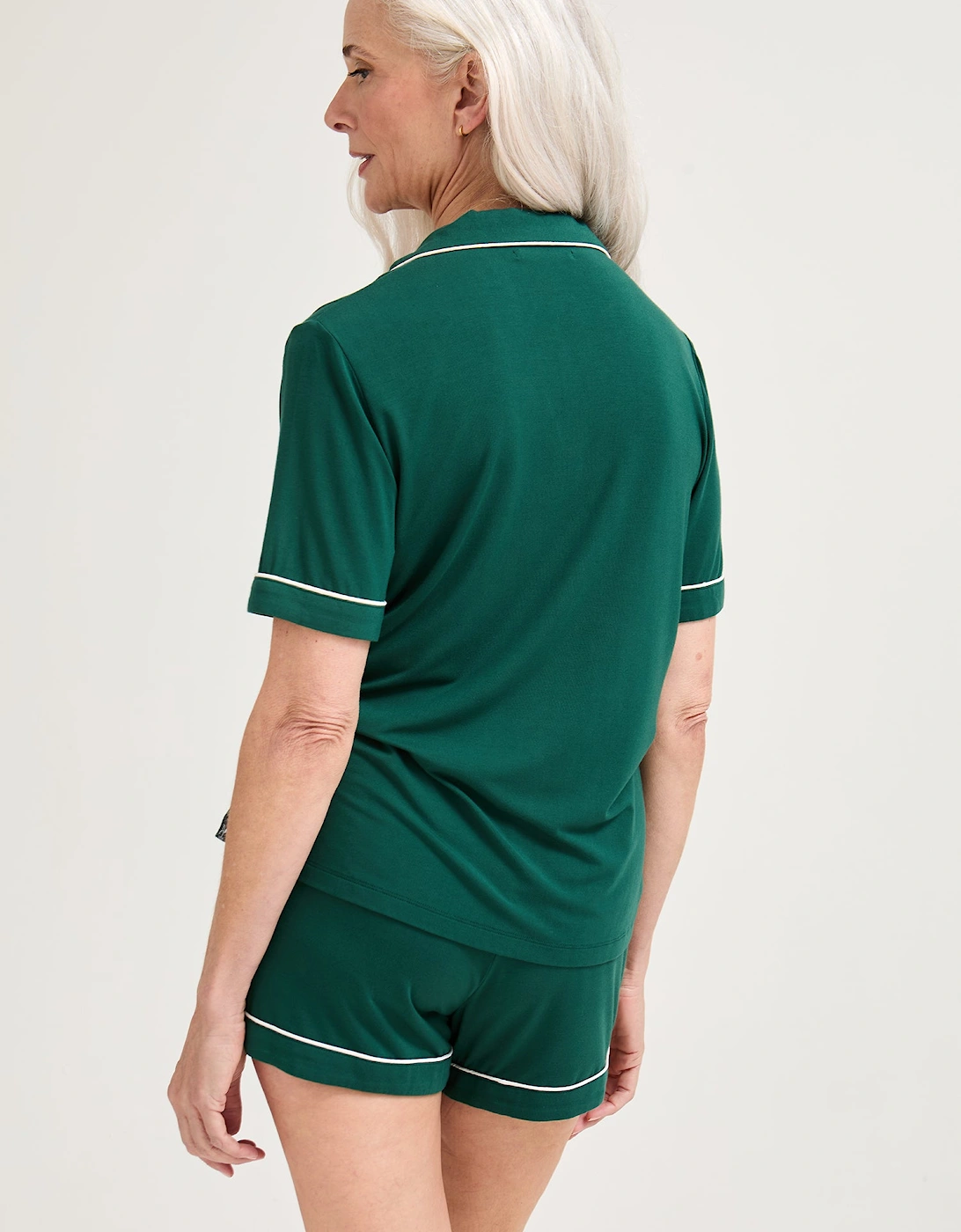 Bamboo Shirt Short Set in Green