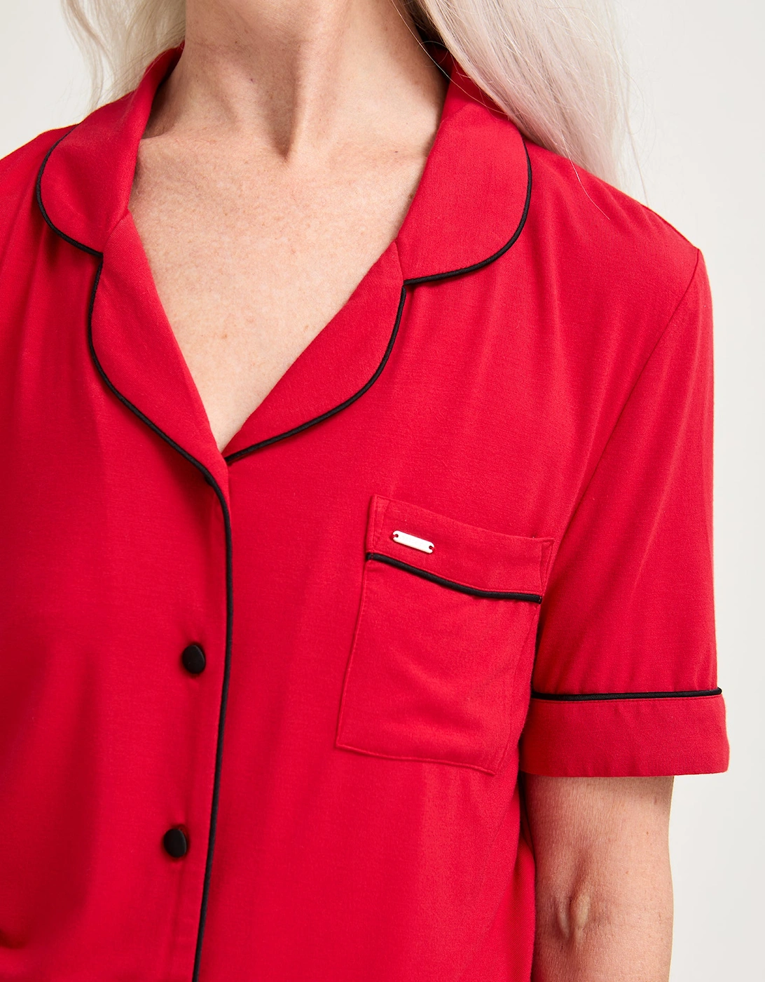 Bamboo Shirt Short Set in Red