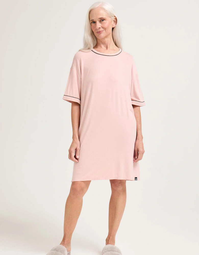 Bamboo Classic Tee Dress in Pink