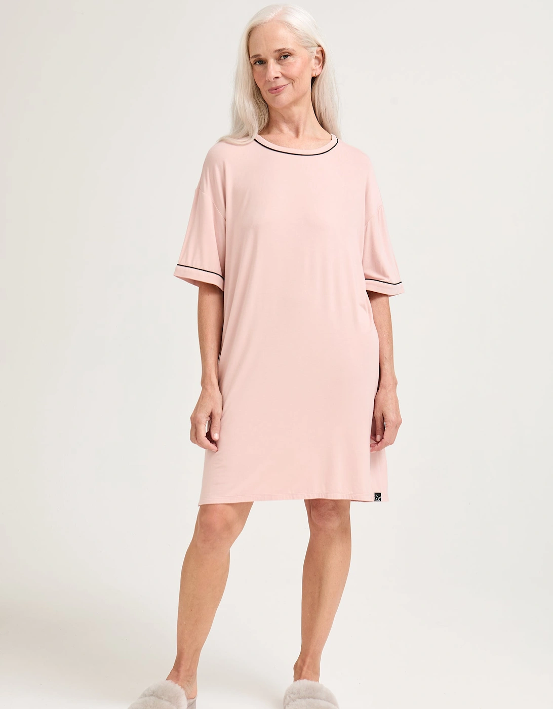 Bamboo Classic Tee Dress in Pink, 4 of 3