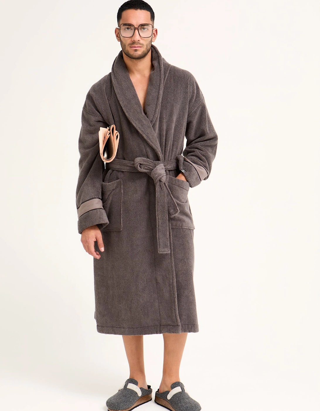 Mister You Bamboo Towelling Robe in Smoke Grey, 8 of 7