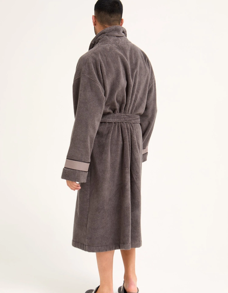 Mister You Bamboo Towelling Robe in Smoke Grey