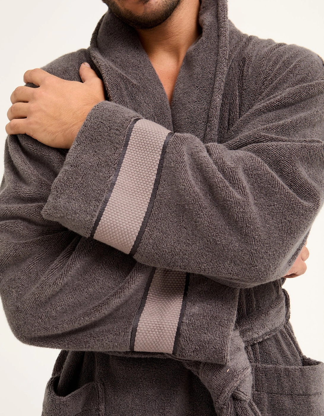 Mister You Bamboo Towelling Robe in Smoke Grey