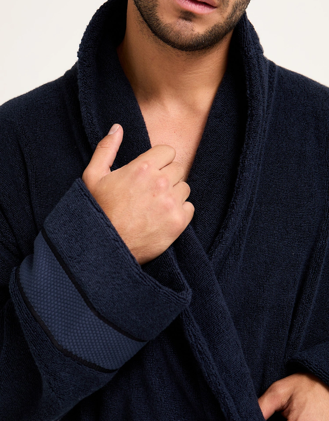 Mister You Bamboo Towelling Robe in Midnight