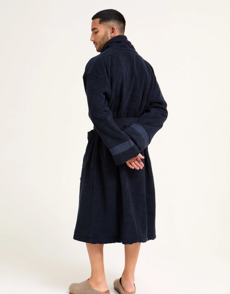 Mister You Bamboo Towelling Robe in Midnight