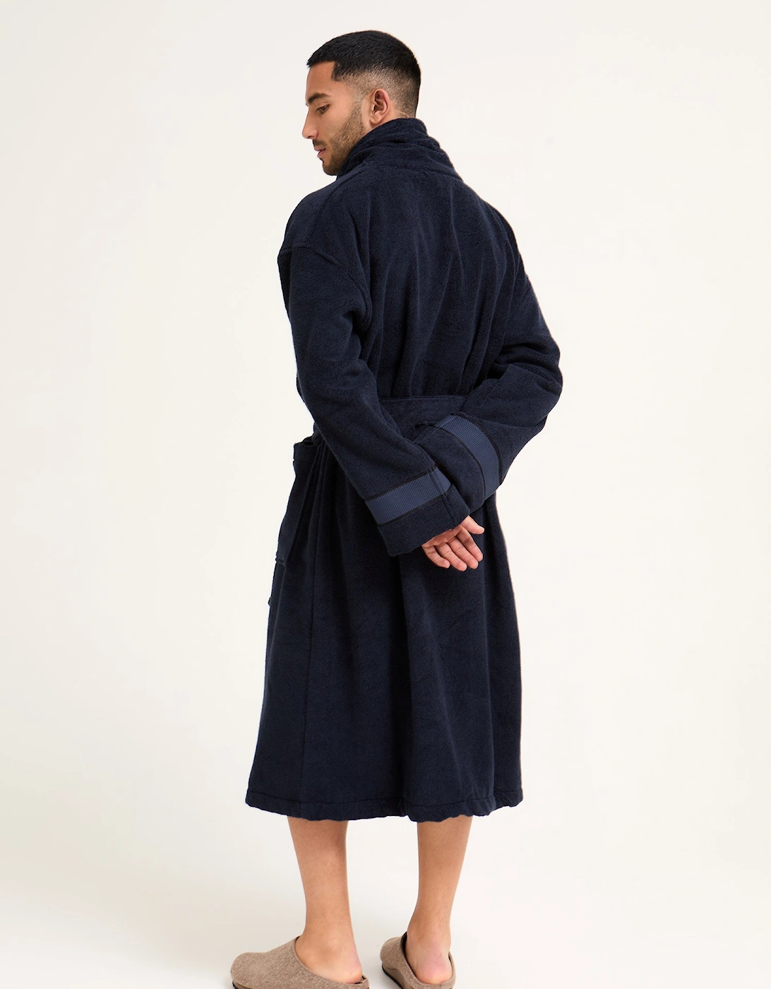 Mister You Bamboo Towelling Robe in Midnight