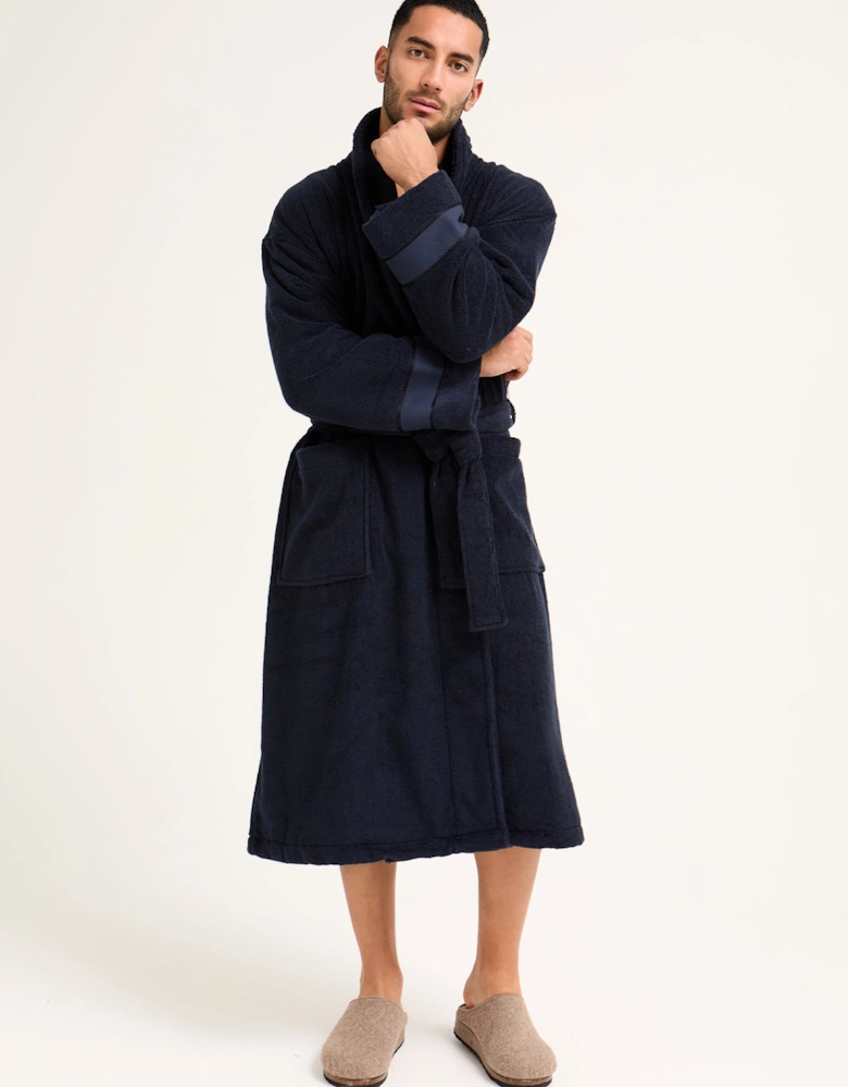 Mister You Bamboo Towelling Robe in Midnight