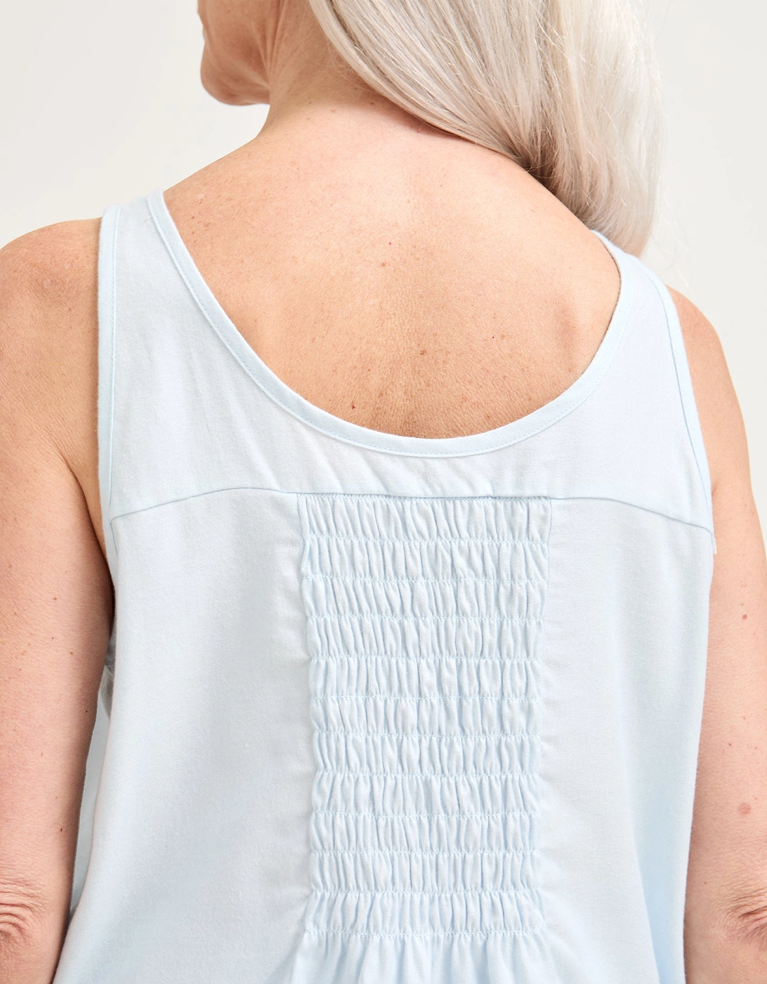 Cotton Modal Vest Short Set in Sky Blue