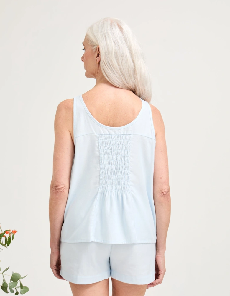 Cotton Modal Vest Short Set in Sky Blue