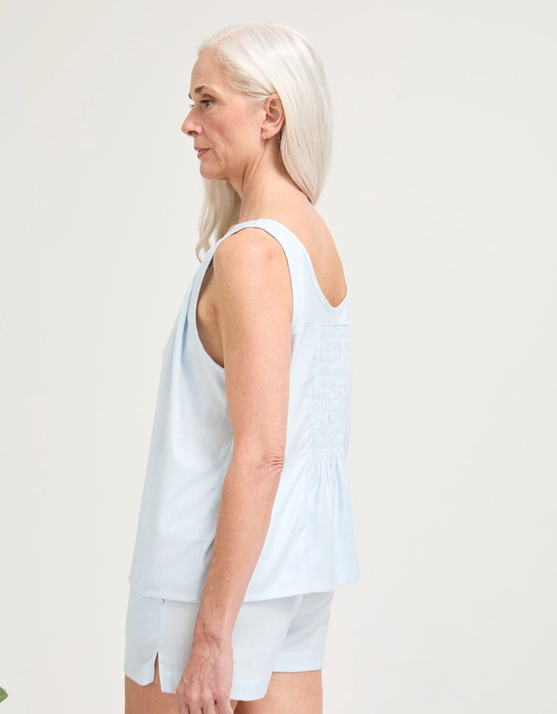 Cotton Modal Vest Short Set in Sky Blue