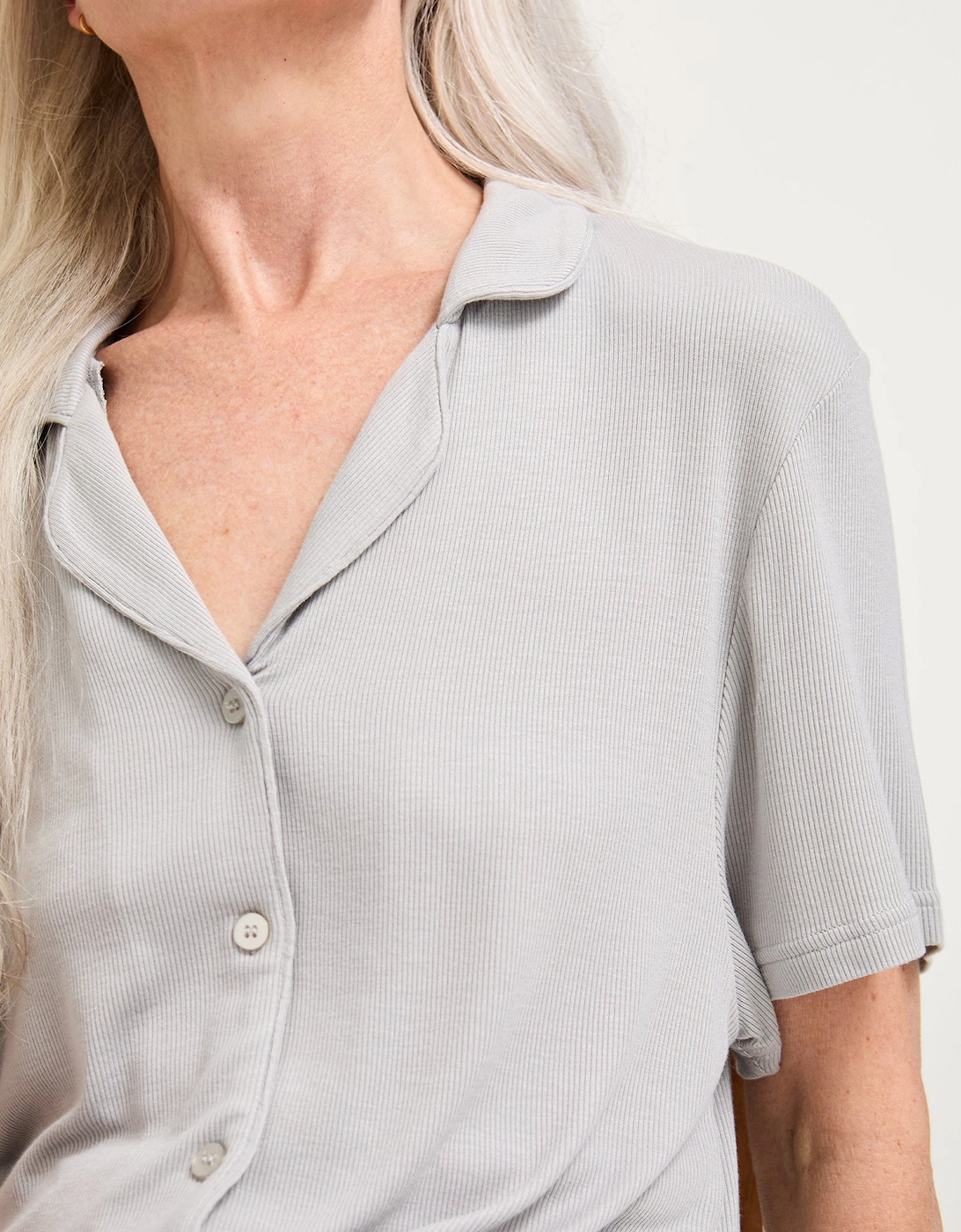 EcoVero Ribbed Nightshirt in Grey