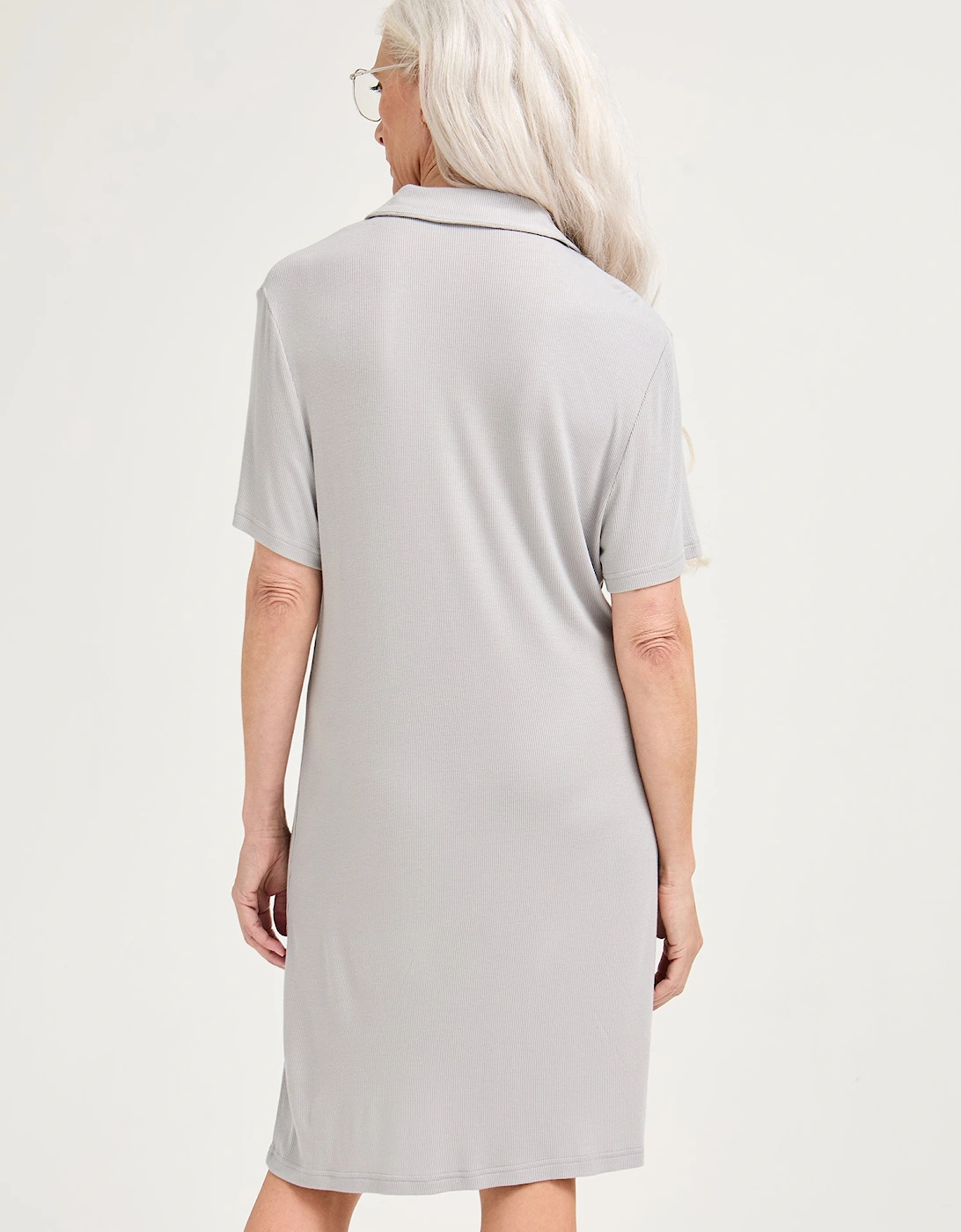 EcoVero Ribbed Nightshirt in Grey