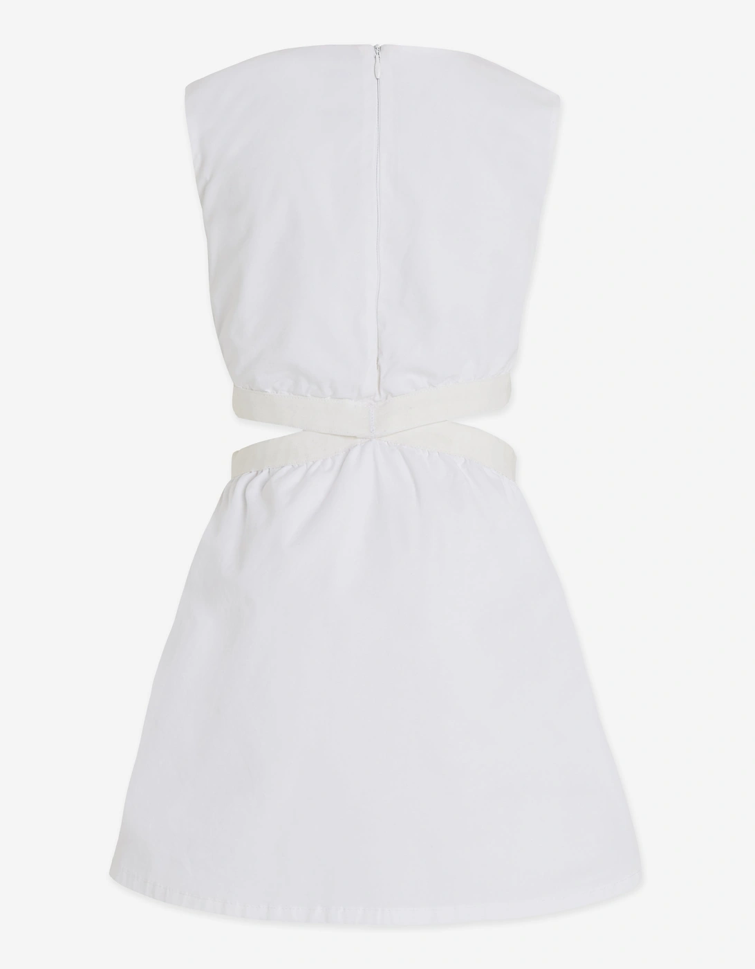 Girls Minimalistic Tape Dress in White